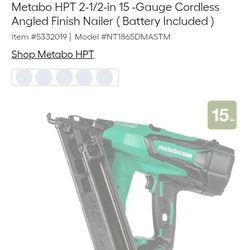 Cordless Finish Nailer 2 1/2 " 65mm