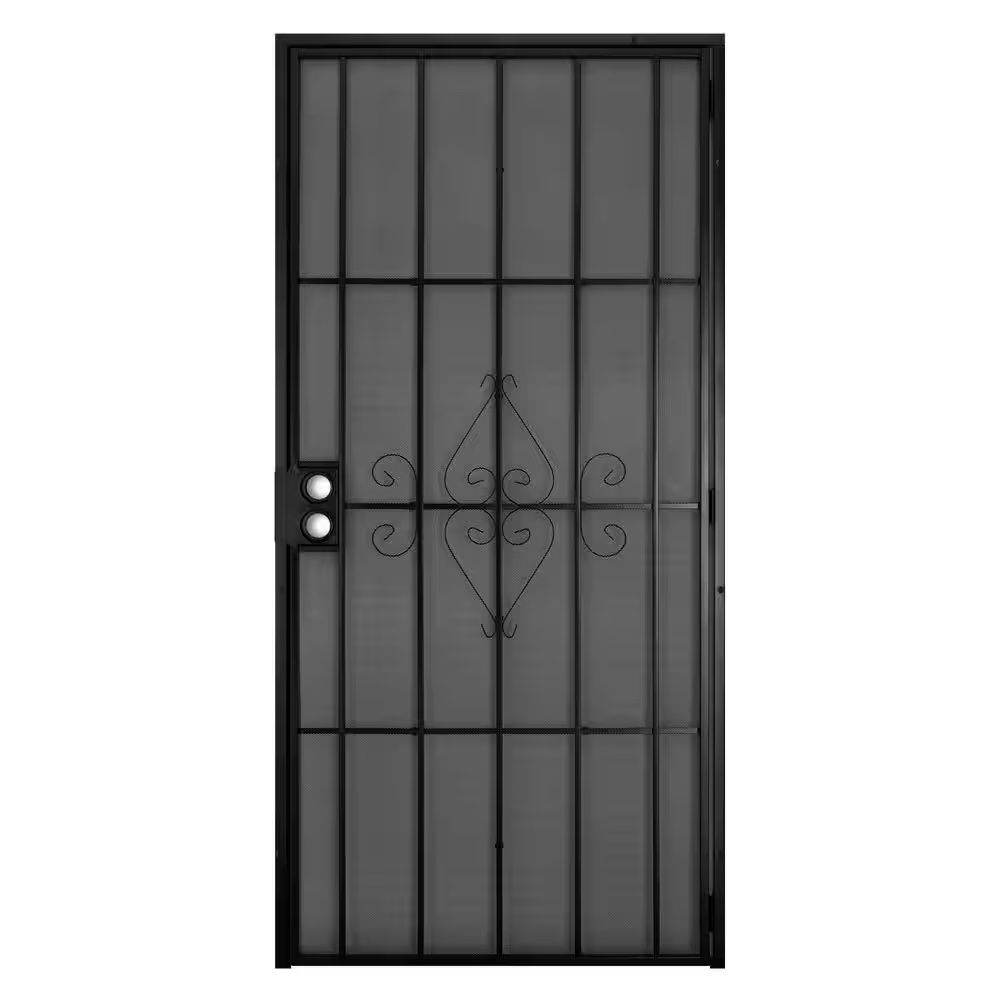 36” Security Door Black. Universal Left Or Right Swing. Brand New