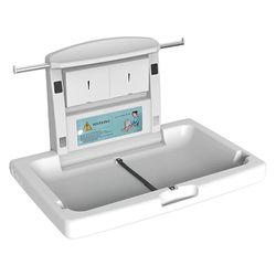 NEW in Box Baby Changing Station, Commercial Wall Mounted Fold Down Baby Changing Table with Adjustable Safety Strap, Storage Box,Horizontal-X1002