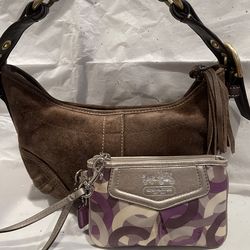 Coach soho suede and wristlet bundle