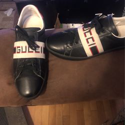 Gucci  Ace Leather Sneaker  w/Stripe 