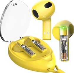 True Wireless Earbuds with Transparent Case and Neck Lanyard, Bluetooth 5.4 Headphones with Touch Control, Water Resistant, 2 Mics for Clear Calls and