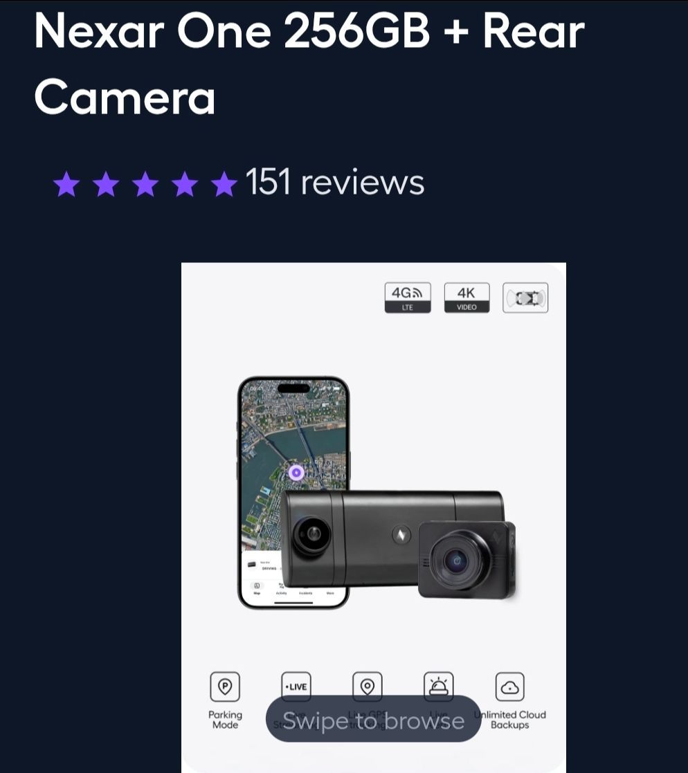 Nexar One 256GB + Rear Camera