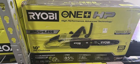 Ryobi 18v hp brushless chainsaw kit $180 (financing available)