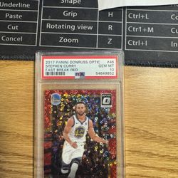 2017 Panini Donruss Optic Stephen Curry Fast break Red PSA 10