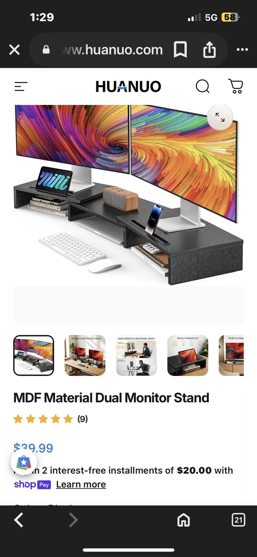 MDF Material Dual Monitor Stand