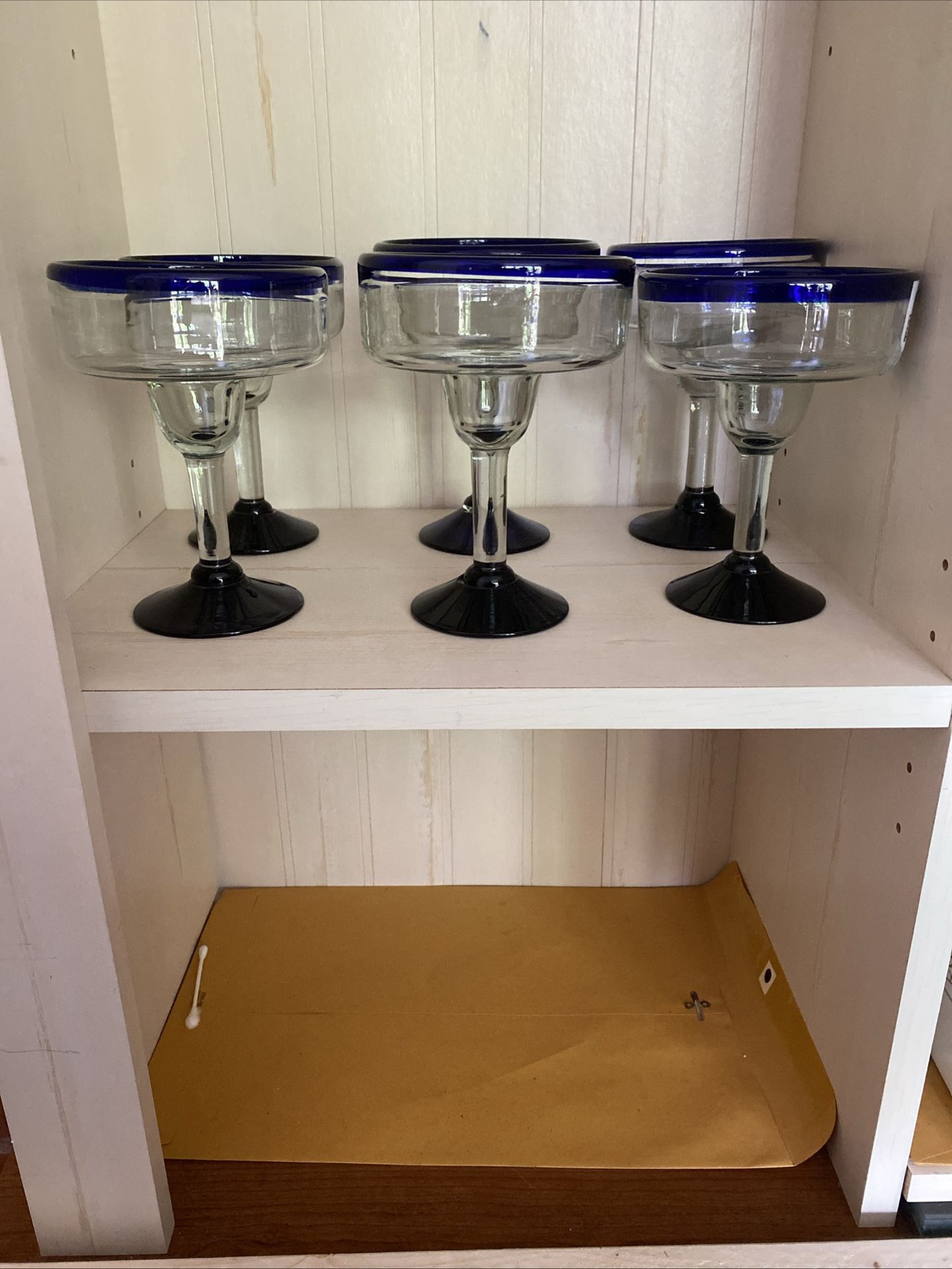 Margaritas Art Blown Glassware Colbat Blue 6 Set