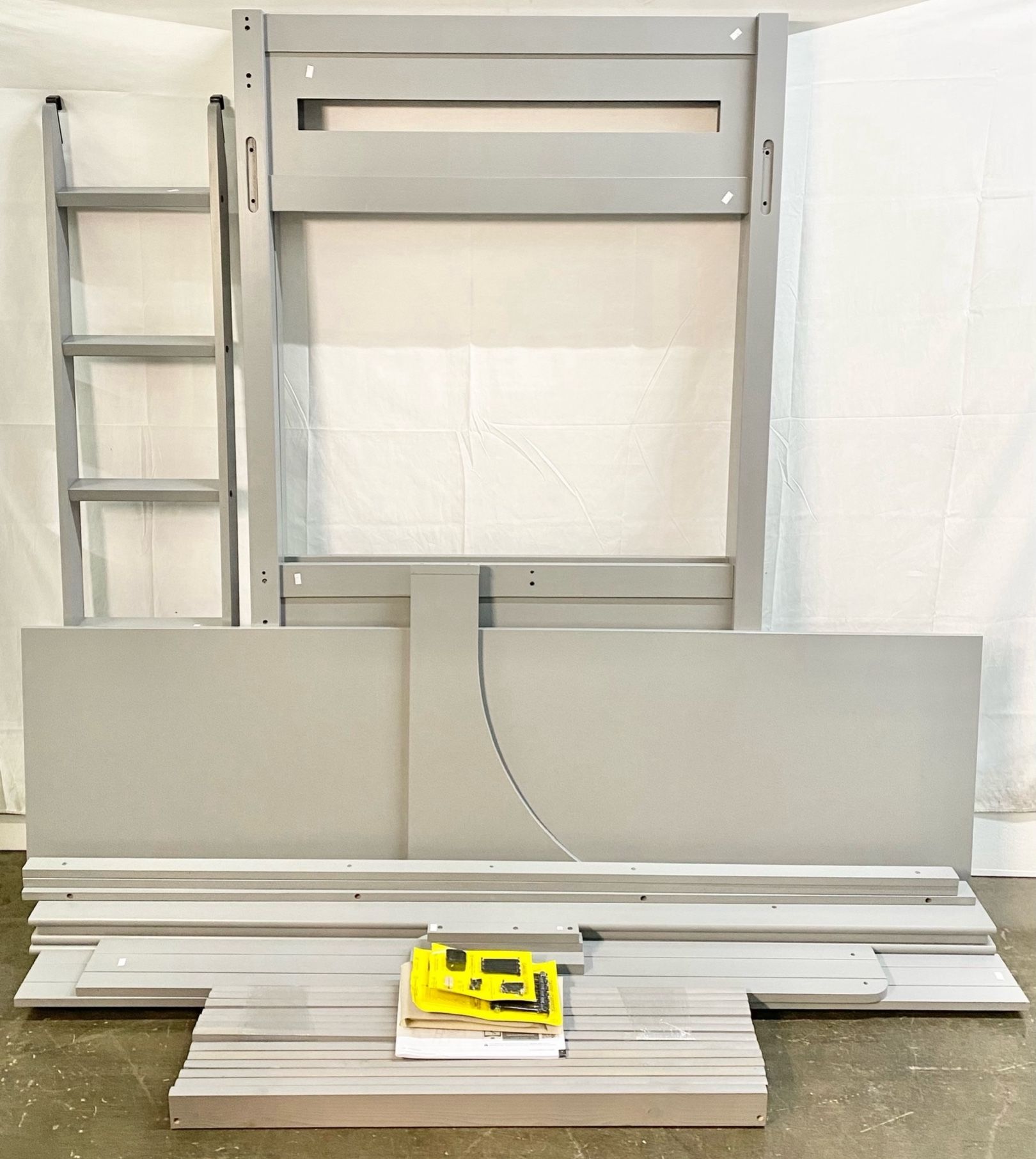 Twin Size Loft Bed with Desk and Ladder , Gray*Free Delivery & assembly*