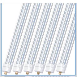 8FT LED Bulbs, 90W 6000K T8 T12 LED Tube Lights, FA8 Single Pin V Shaped LED Shop Lights