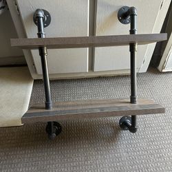 Wood And Metal Shelves 