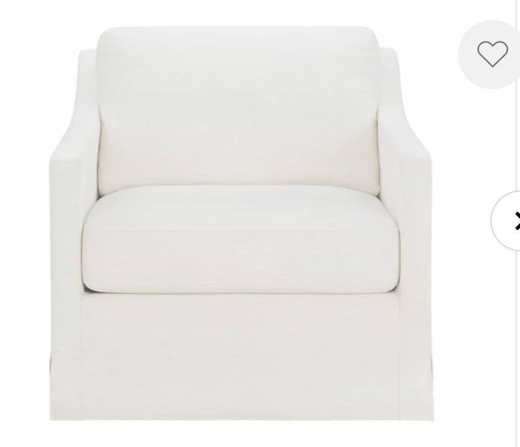 Broyhill Glendale Linen Slipcover Swivel Chair