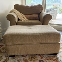 Incredibly Comfy Oversized Chair And Ottoman