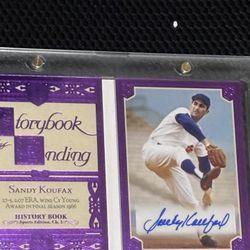 SANDY KOUFAX DODGERS 2023 LEAF HISTORY BOOK 'AUTOGRAPH /10
