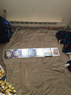 All Wii games. (Just dance two just dance three just dance summer party the Black Eyed Peas experience we fit Wii play all stars)