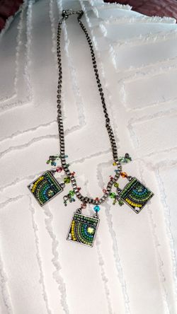 🩷Mosaic Beaded Necklace Sterling Silver🩷