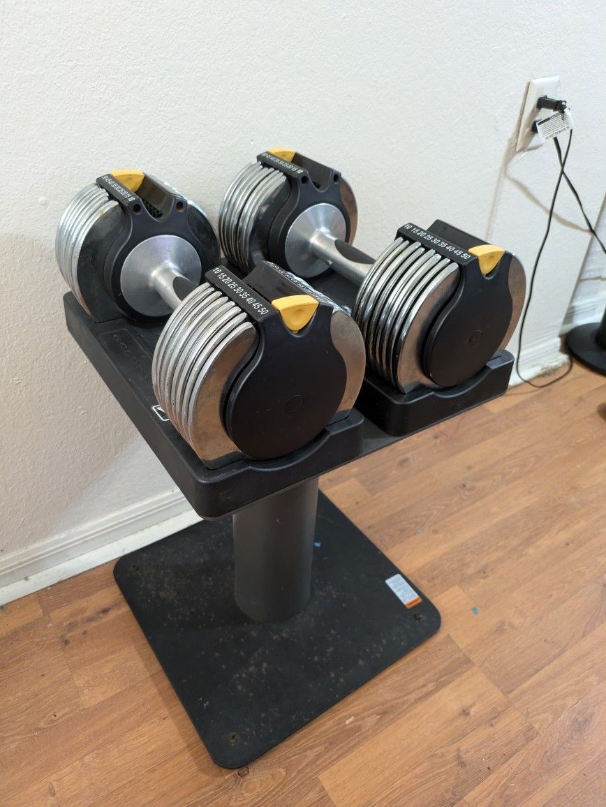 Golds Gym Adjustable Dumbbells 5-50lbs