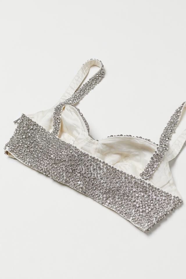 Hm Moschino Moschino X H&M Size 2 Silver Rhinestone Covered Bustier Bra  SOLD OUT for Sale in Houston, TX - OfferUp