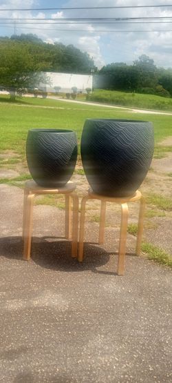 New set of rippled fiber clay garden planter's high quality masterpiece heavy duty