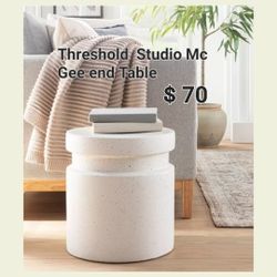 Brand New  Ceramic White End Table Threshold & Studio Mc Gee