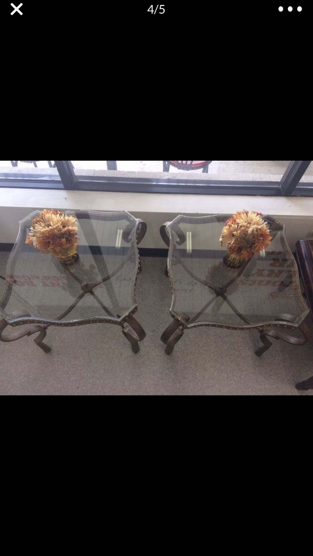 Antique Glass/ Wrought Iron Tables