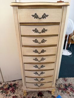 Vintage French Provincial Lingerie Chest – Tall Narrow Dresser