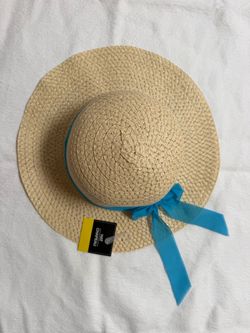 Chapeau Women's Blue Ribbon Sun Hat New with Tags