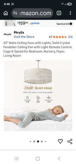 Boho Crystal Ceiling Fan With Light 