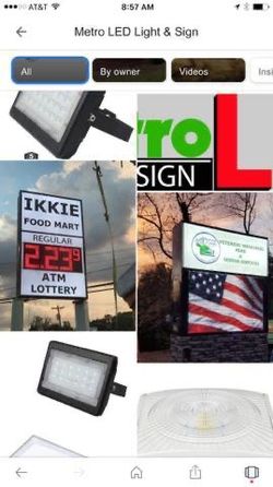 Industrial Huge Retail Sign Board, 8’ x 6’ Remote Control, Cooler Lights, 8 Canopy Lights ( Front And Back Boards)