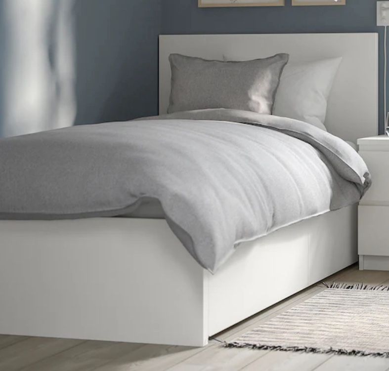 Twin Bed Frame with 2 Storage Drawers