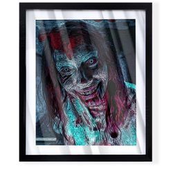 The evil dead rise custom horror art piece on black frame