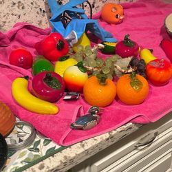 Glass Fruit And Vegetables  Bright Colors