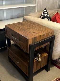 Smooth Wooden Finish Nightstand / Side Table with Drawers