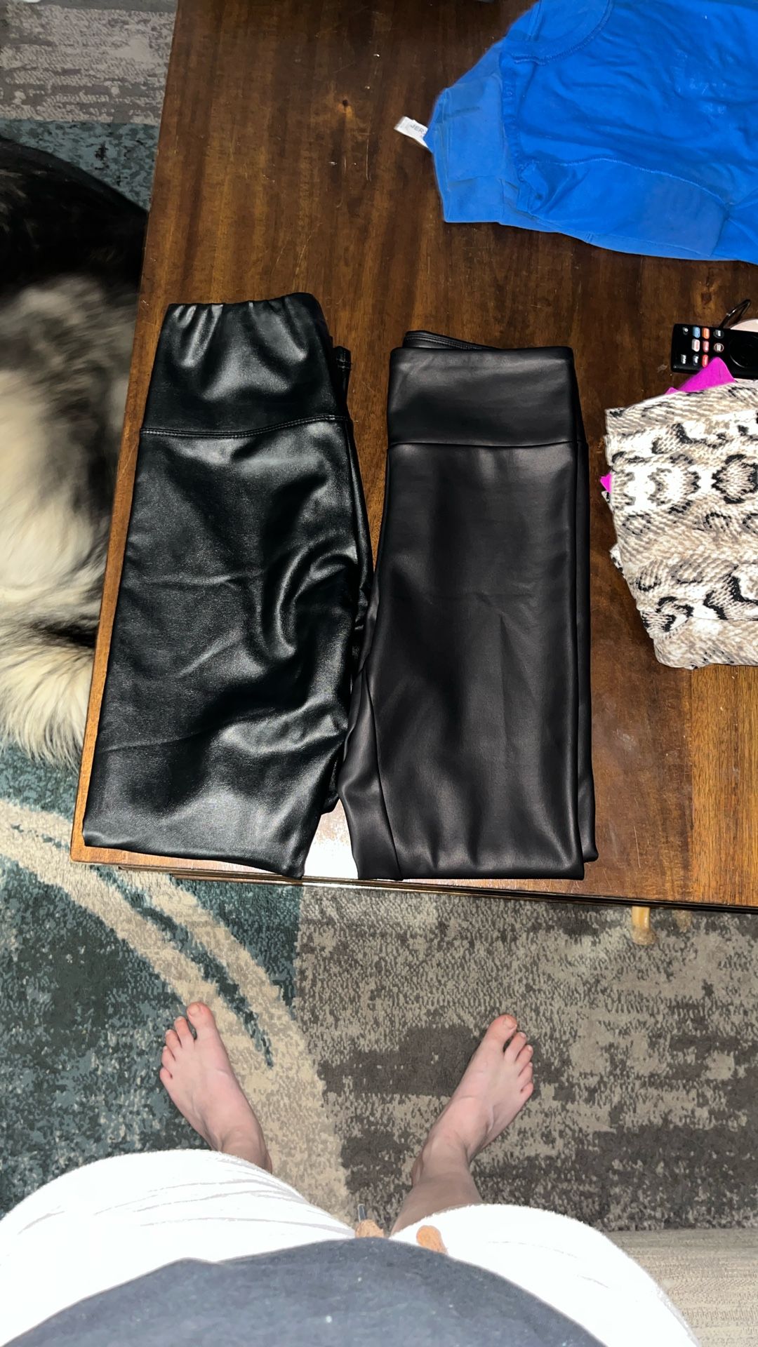 2 Pairs Of Pleather Leggings