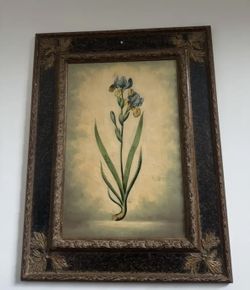 Botanical-Style Flower Painting 2 matching Framed (OBO)