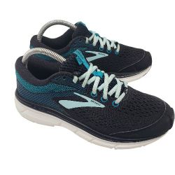 BROOKS Womens 'Dyad 10' Black/Blue/Green/White Running Shoes Size 8 B Sneakers 