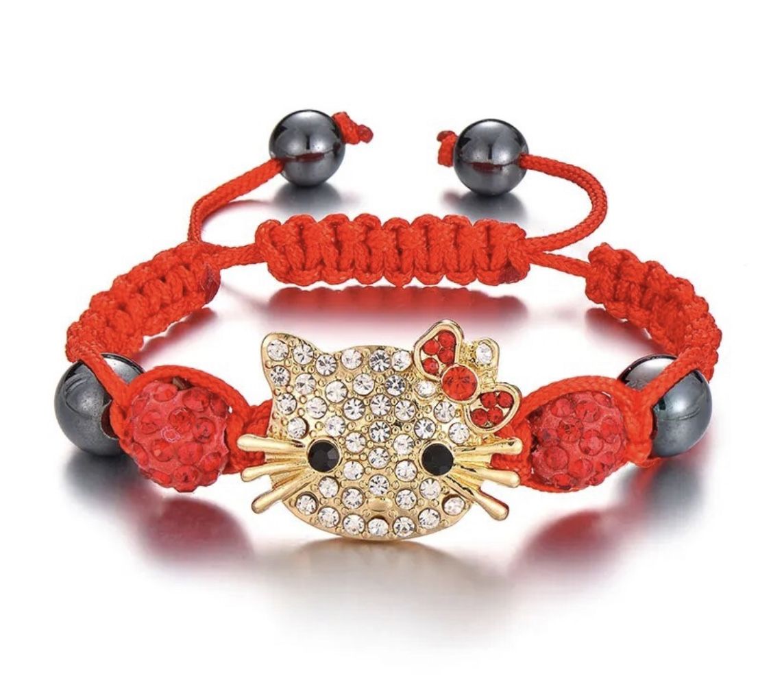 Brand New Red Hello Kitty Adjustable Bracelet In Gift Box