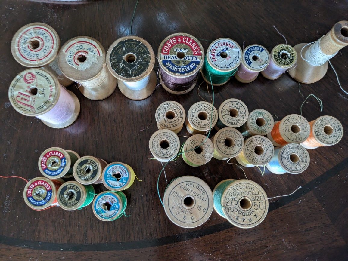 Collectable Wooden Sewing Thread Spools 28
