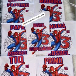 Personalized Spider man family birthday shirts 🎉🕸️