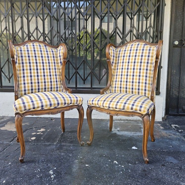 Wingback Dining/Occasional Chairs, Pair