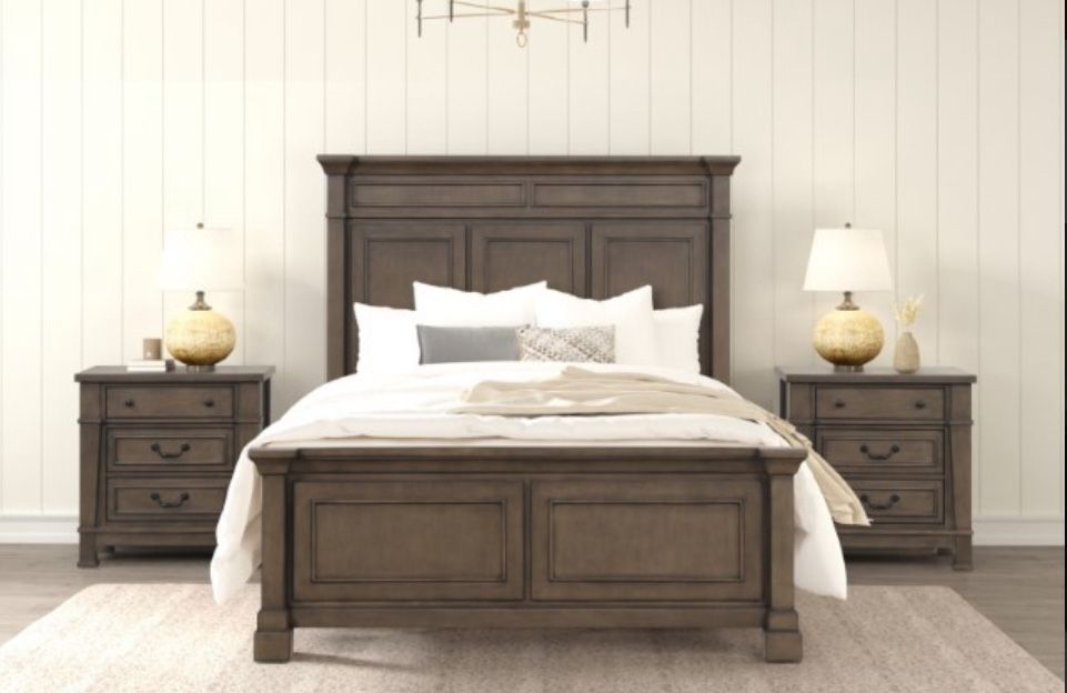 Tall Wooden Bed - Queen Size Bed $499
