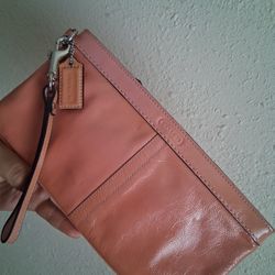 Coach Large Rose Blush Wristlet 