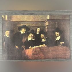 REMBRANDT The Syndics Original Vintage Fine Art Print 1930’s USA Dutch School Printed Antique Collectible
