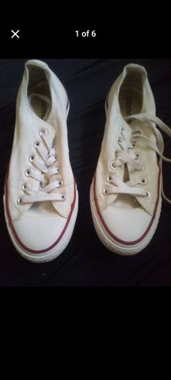 $15.00 white converse size men's 5 women size 7