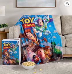 Disney  beauty and the beast and Toy Story VHS blanket