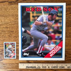 WADE BOGGS 1988' TOPPS DUO TANG 9.5 X 12 SCHOOL POCKET FOLDER   RED SOX  HOF