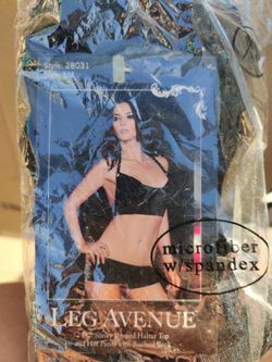 Leg Avenue 2 PC. Slinky Draped Halter Top and Hot Pants with Ruched Back size S/M