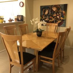 Dining Room Table & Break front - 6 Chairs