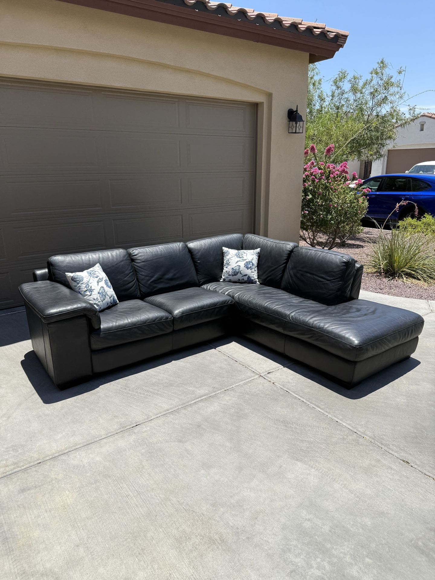 Black Leather Sectional Couch