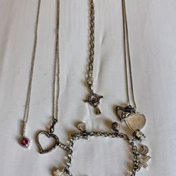 Vintage and modern sterling silver heart lot
