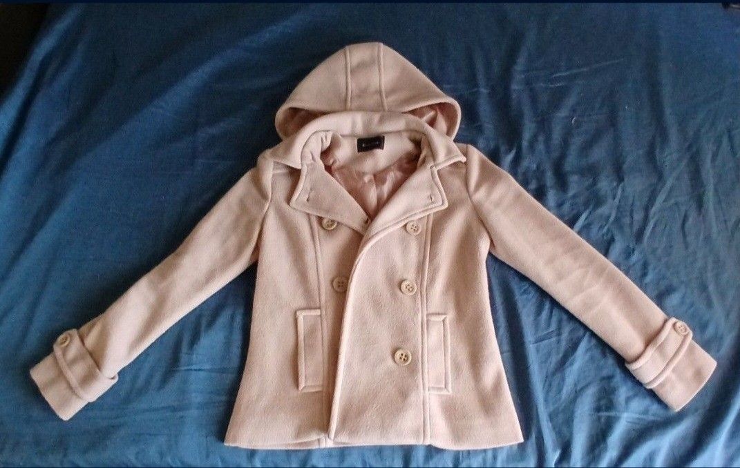 Womens Beige Hoodie Coat